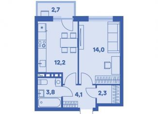 Продам 1-комнатную квартиру, 37.2 м2, Пермь