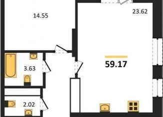 Продается 1-ком. квартира, 59.2 м2, Воронеж, Ленинский район