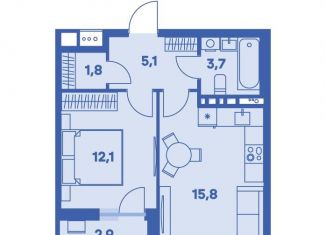 2-комнатная квартира на продажу, 40 м2, Пермь