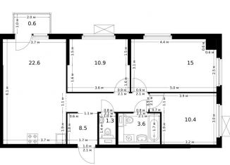 Продам трехкомнатную квартиру, 72.9 м2, Казань, Советский район, улица Асада Аббасова