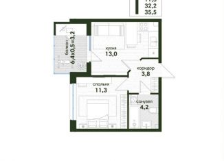 1-ком. квартира на продажу, 35.5 м2, Краснодар