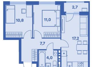 Продается трехкомнатная квартира, 52.1 м2, Пермь