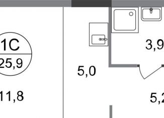 Продаю квартиру студию, 25.9 м2, Московский