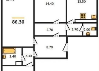 Продаю 3-комнатную квартиру, 86.3 м2, Воронеж, улица Димитрова, 51А