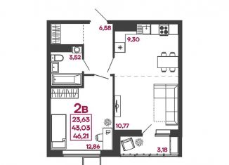 Продажа 2-комнатной квартиры, 46.2 м2, Пенза, улица Измайлова, 41В