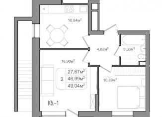 Продажа 2-ком. квартиры, 49 м2, Волгоград, улица Чебышева, 38/1, Советский район