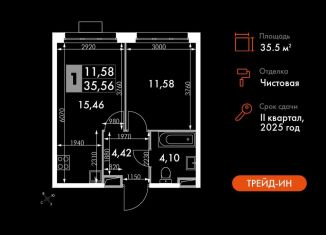 Продажа 1-комнатной квартиры, 35.6 м2, Москва, ЗАО, жилой комплекс Движение. Говорово, к1