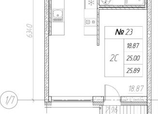 Продаю квартиру студию, 25.9 м2, посёлок Шушары