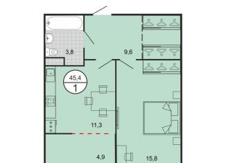 Продаю 1-ком. квартиру, 45.4 м2, Георгиевск