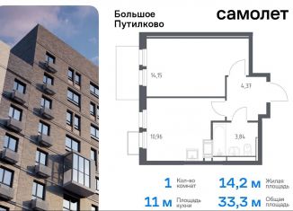 1-комнатная квартира на продажу, 33.3 м2, деревня Путилково, ЖК Большое Путилково, жилой комплекс Большое Путилково, 27