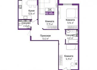 Продается 3-ком. квартира, 80.6 м2, Симферополь