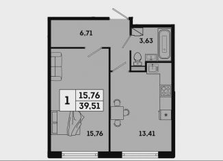 Продажа 1-ком. квартиры, 39.5 м2, Санкт-Петербург, метро Озерки, набережная реки Каменки, 3к3