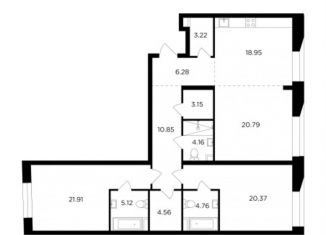 Продам 3-ком. квартиру, 124.1 м2, Москва, жилой комплекс Форивер, 10