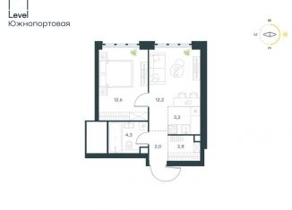 Продается 2-ком. квартира, 37.1 м2, Москва, район Печатники, жилой комплекс Левел Южнопортовая, 3