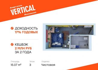 Продам квартиру студию, 15.1 м2, Санкт-Петербург, метро Московская, улица Орджоникидзе, 44А