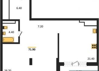 Продается 1-комнатная квартира, 71.9 м2, Воронежская область