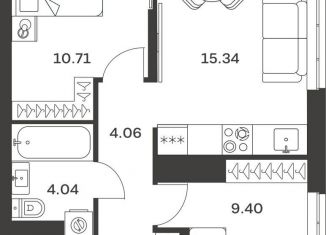 2-комнатная квартира на продажу, 47 м2, Тула, улица Хворостухина, 21