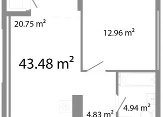 Двухкомнатная квартира на продажу, 43.5 м2, Челябинск