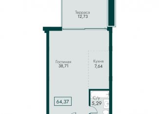 Продам двухкомнатную квартиру, 64.4 м2, поселок городского типа Массандра, улица Мухина, 17А