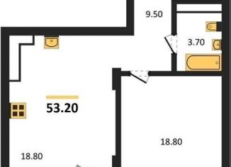 Продается 1-комнатная квартира, 53.2 м2, Воронеж, Железнодорожный район