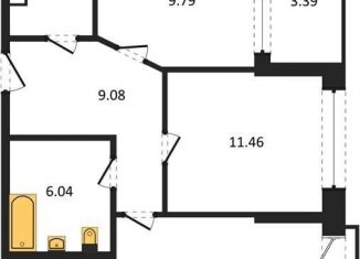 Двухкомнатная квартира на продажу, 55.6 м2, Воронеж, Железнодорожный район, набережная Чуева, 7