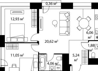 Продам двухкомнатную квартиру, 62.6 м2, Москва, ЖК Лайф Варшавская