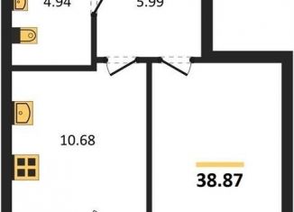 Продажа 1-комнатной квартиры, 38.9 м2, Воронеж, улица Ломоносова, 116/25