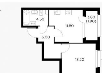 Продаю 1-ком. квартиру, 37.4 м2, Московская область