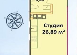 Продам квартиру студию, 26.9 м2, Новороссийск, Ручейная улица, 1