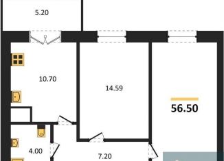 Продажа 2-комнатной квартиры, 56.5 м2, Воронеж, Цимлянская улица, 10В, Левобережный район