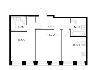 Продается 2-ком. квартира, 58.3 м2, Москва, САО