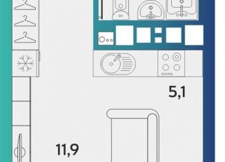 Продаю 1-комнатную квартиру, 27 м2, Удмуртия, улица Архитектора П.П. Берша, 44