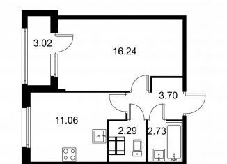 Продажа 1-комнатной квартиры, 37.5 м2, Колпино