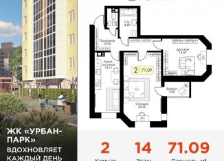 Продаю двухкомнатную квартиру, 71.1 м2, Тверь