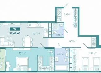 Продам 2-комнатную квартиру, 77.4 м2, Тюменская область, Центральная площадь