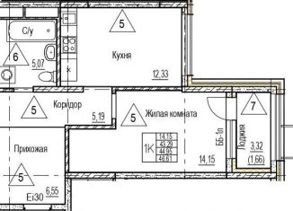 Продается 1-ком. квартира, 45 м2, Воронеж, набережная Чуева, 7