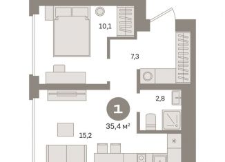 Продается однокомнатная квартира, 35.4 м2, Москва, Нижегородский район