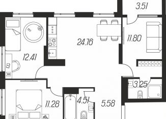 Продам 3-комнатную квартиру, 77.1 м2, Тульская область