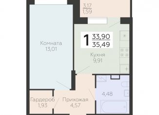 Продам однокомнатную квартиру, 35.5 м2, Воронеж, Центральный район