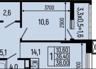 Продажа 1-комнатной квартиры, 38 м2, Майкоп