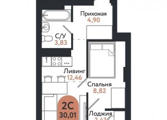 Продается двухкомнатная квартира, 30 м2, Томск