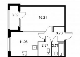 Продаю 1-комнатную квартиру, 38.1 м2, Колпино