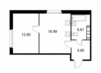 Продаю 1-ком. квартиру, 41.4 м2, Колпино