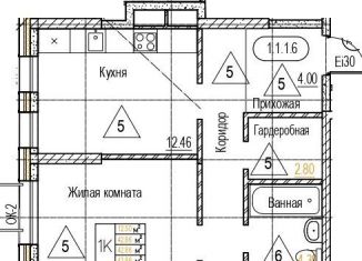 1-ком. квартира на продажу, 42.9 м2, Воронеж, набережная Чуева, 7