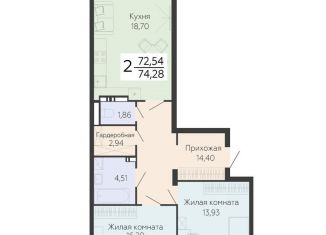 Продажа двухкомнатной квартиры, 74.3 м2, Воронеж, Левобережный район, Ленинский проспект, 108А