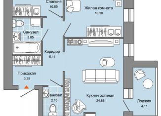 Продается 3-комнатная квартира, 69 м2, Ульяновск, ЖК Центрополис, жилой комплекс Центрополис, 5