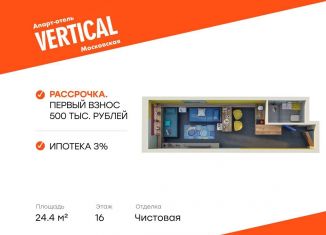 Продам квартиру студию, 24.4 м2, Санкт-Петербург, Московский район, улица Орджоникидзе, 44А