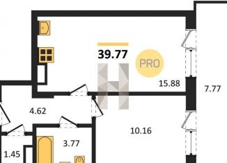 Продаю 1-комнатную квартиру, 39.8 м2, Воронеж, Левобережный район