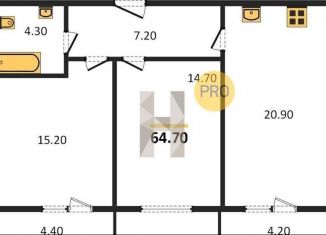 Продажа 2-ком. квартиры, 65.2 м2, Ростовская область, улица 339-й Стрелковой Дивизии, 10А/18