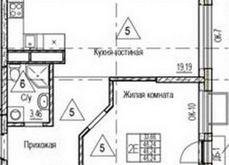 Продажа 1-комнатной квартиры, 46.2 м2, Воронеж, Железнодорожный район, набережная Чуева, 7